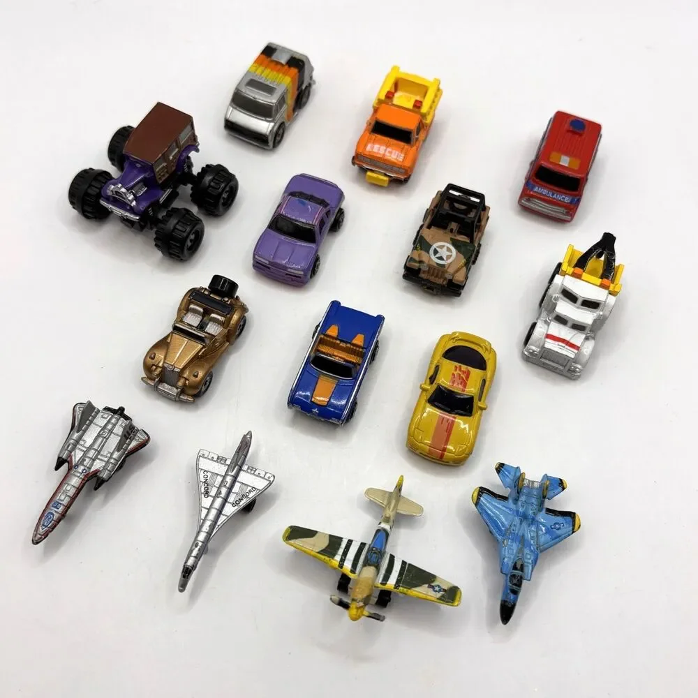 Vintage 1980s Galoob Micro Machines Lot Cars Trucks Aircraft Vehicles Lot of 14